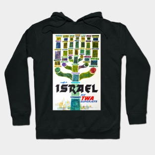 To ISRAEL Fly TWA Superjets Vintage Airline Poster Hoodie